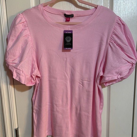 ❤️Vince Camuto Pink Puff Sleeve Ruched Blouse ❤️ - Picture 1 of 4